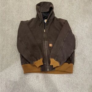 Carhartt Brown Bomber Jacket Durable Workwear